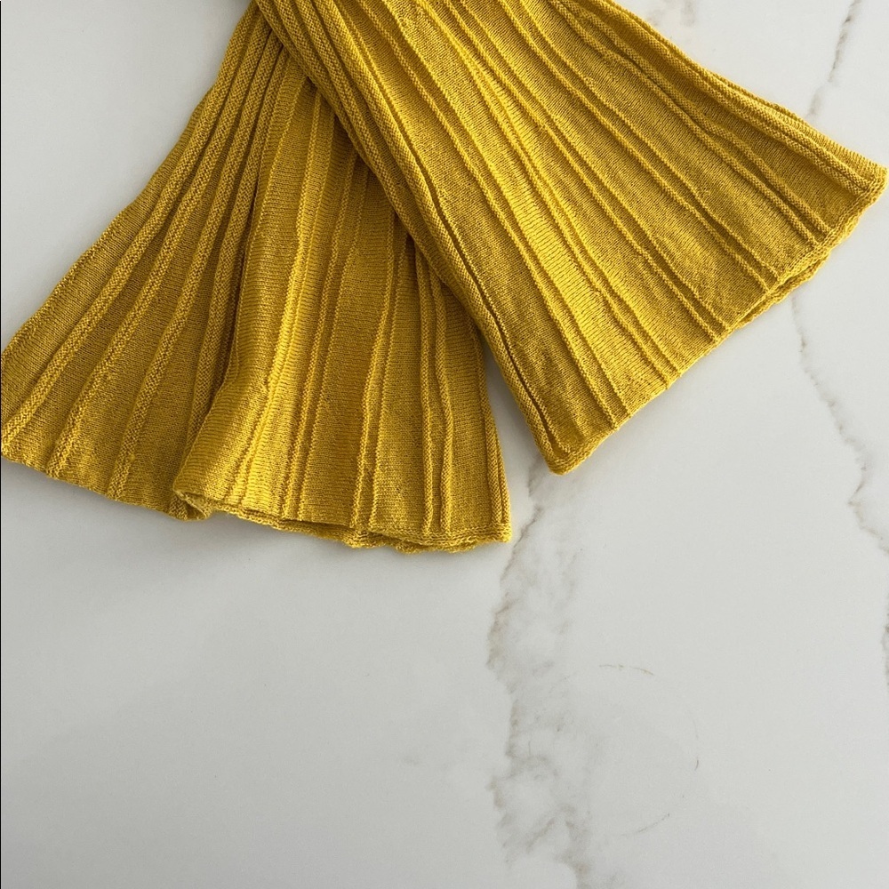 Aldo Martins Mustard Ribbed Wool Peplum Sweater - Picture 12 of 14